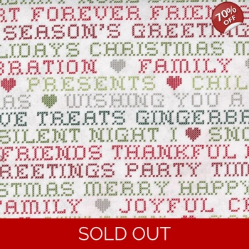 BasicGrey - Hustle & Bustle - Cross Stitch Words - Blizzard